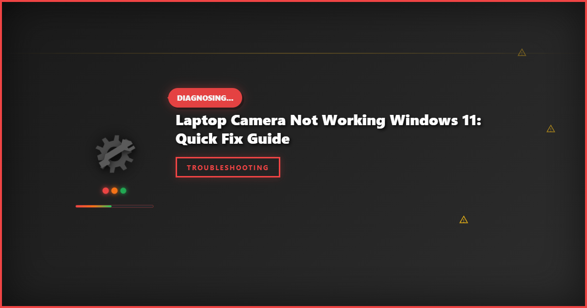 Laptop Camera Not Working Windows 11: Quick Fix Guide