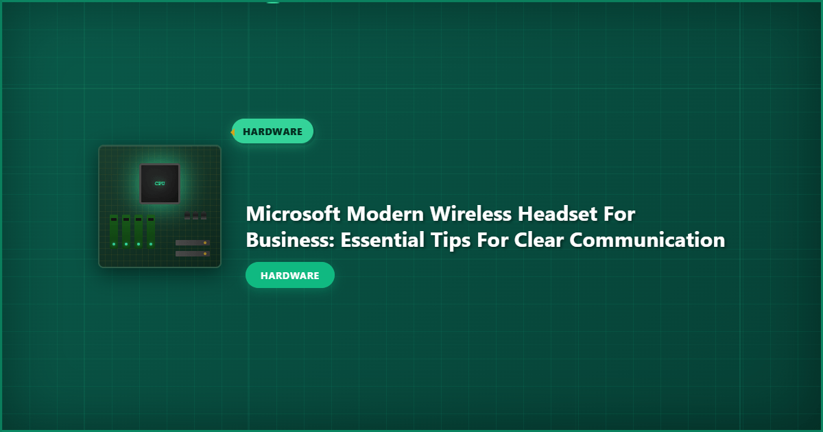 Microsoft Modern Wireless Headset for Business: Essential Tips for Clear Communication