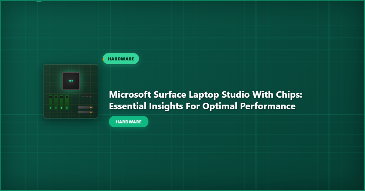 Microsoft Surface Laptop Studio With Chips: Essential Insights for Optimal Performance