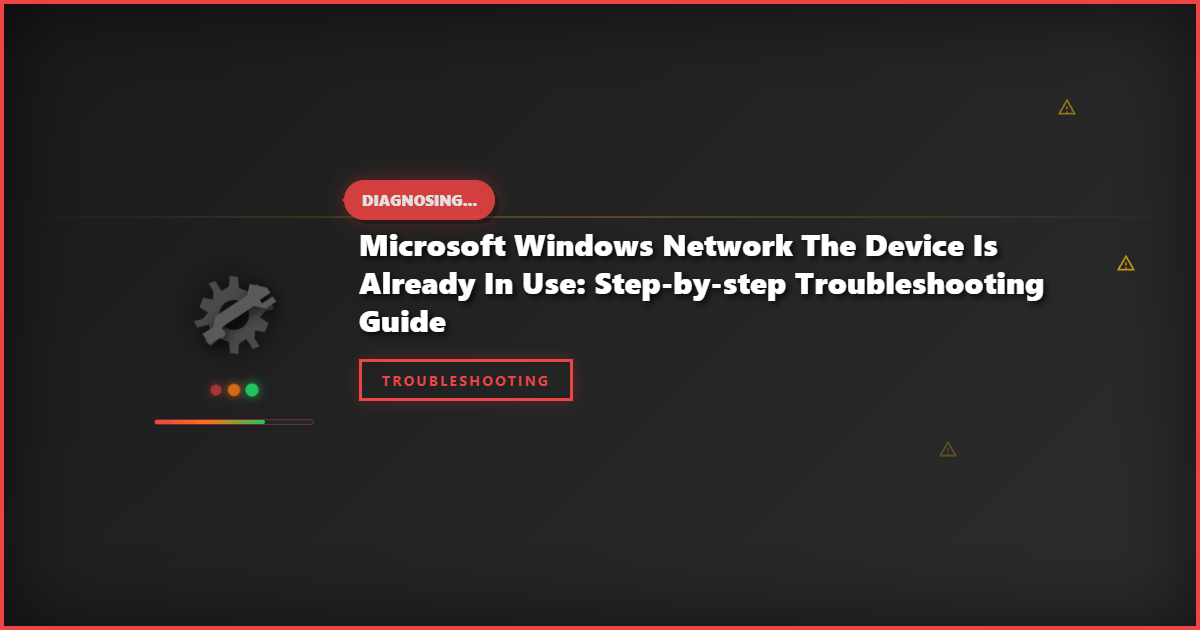 Microsoft Windows Network The Device Is Already In Use: Step-by-Step Troubleshooting Guide
