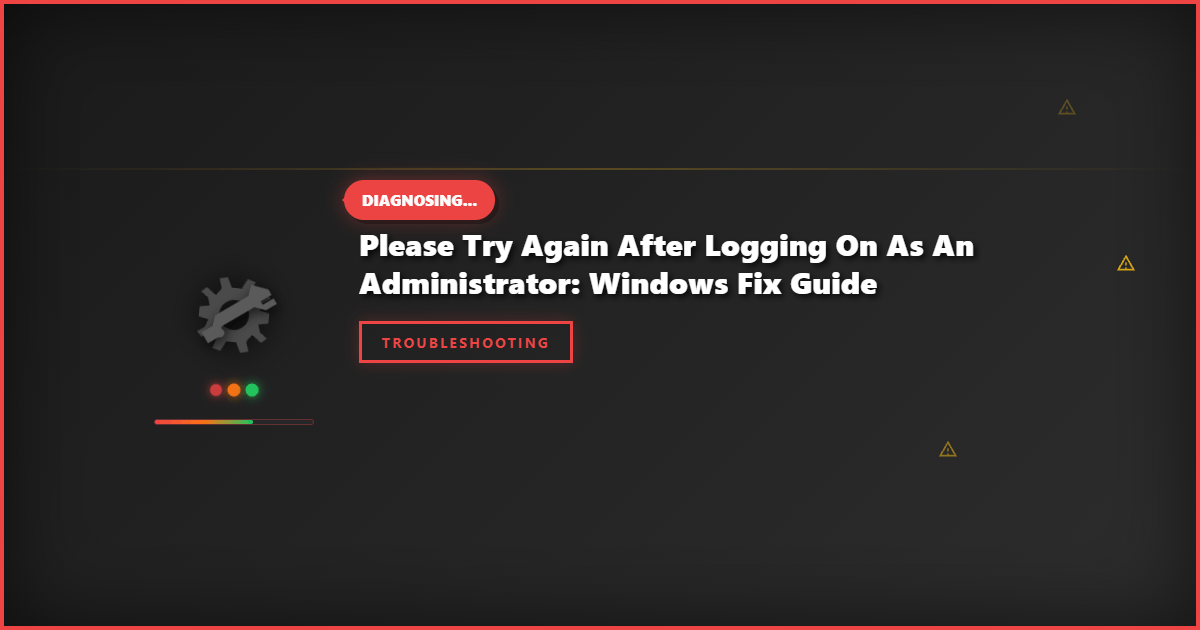 Please Try Again After Logging On as an Administrator: Windows Fix Guide