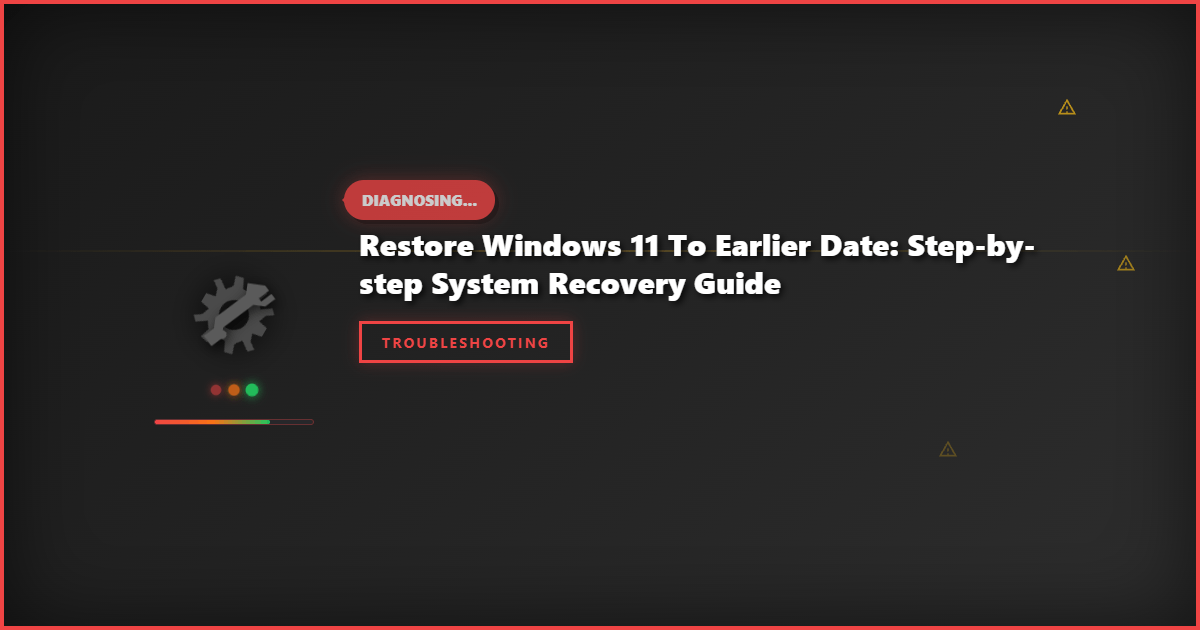 Restore Windows 11 to Earlier Date: Step-by-Step System Recovery Guide