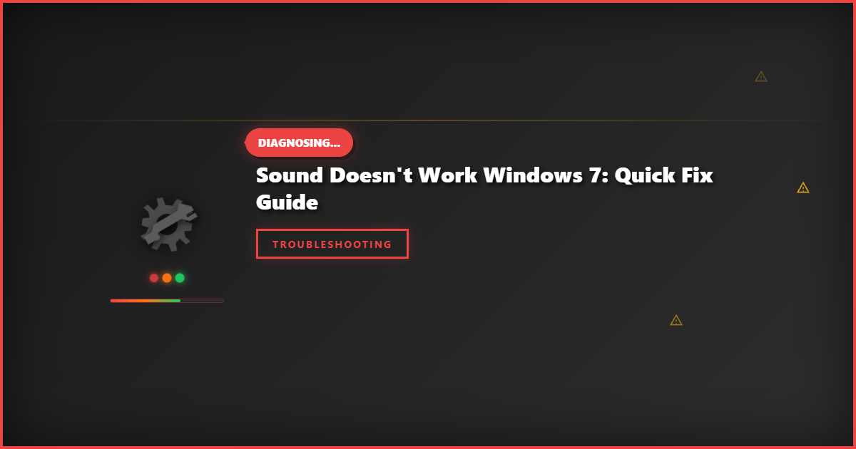 Sound Doesn’t Work Windows 7: Quick Fix Guide