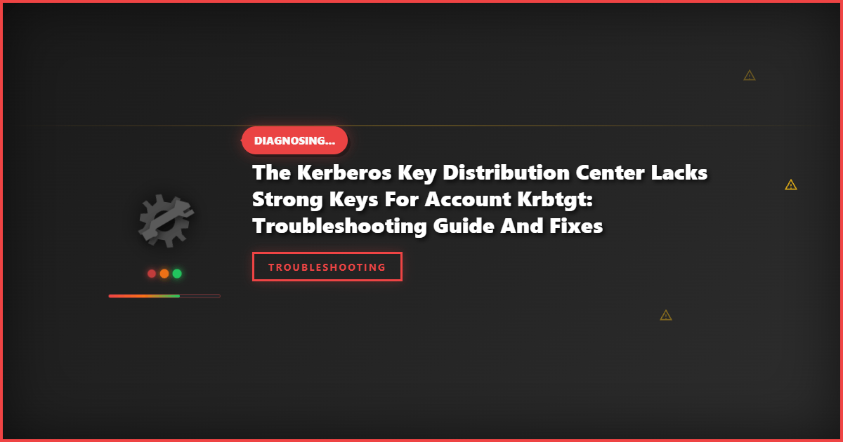 The Kerberos Key Distribution Center Lacks Strong Keys for Account Krbtgt: Troubleshooting Guide and Fixes