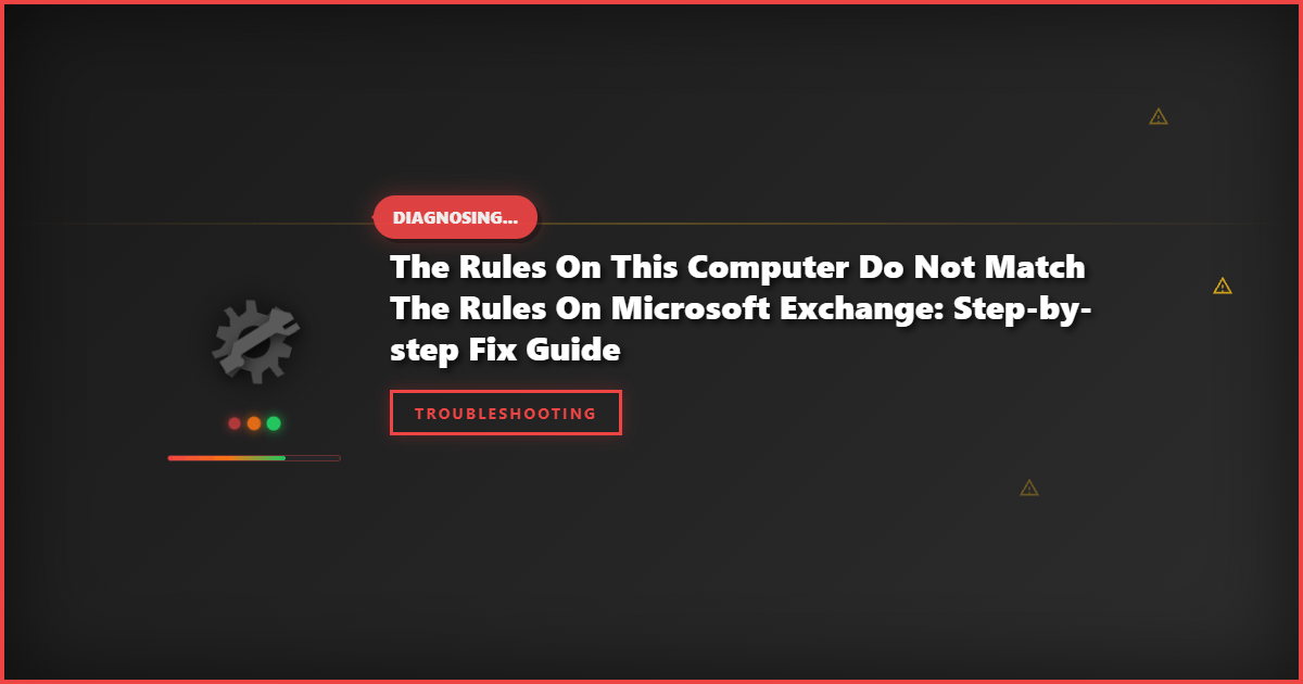 The Rules on This Computer Do Not Match the Rules on Microsoft Exchange: Step-by-Step Fix Guide