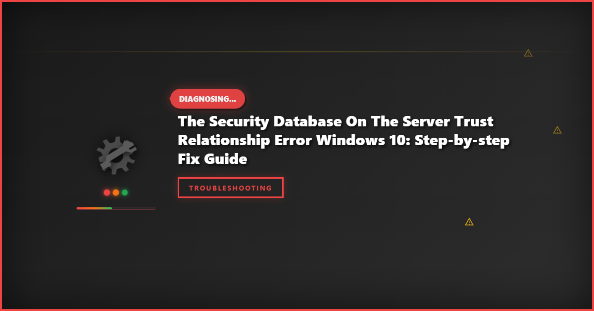 The Security Database on the Server Trust Relationship Error Windows 10: Step-by-Step Fix Guide