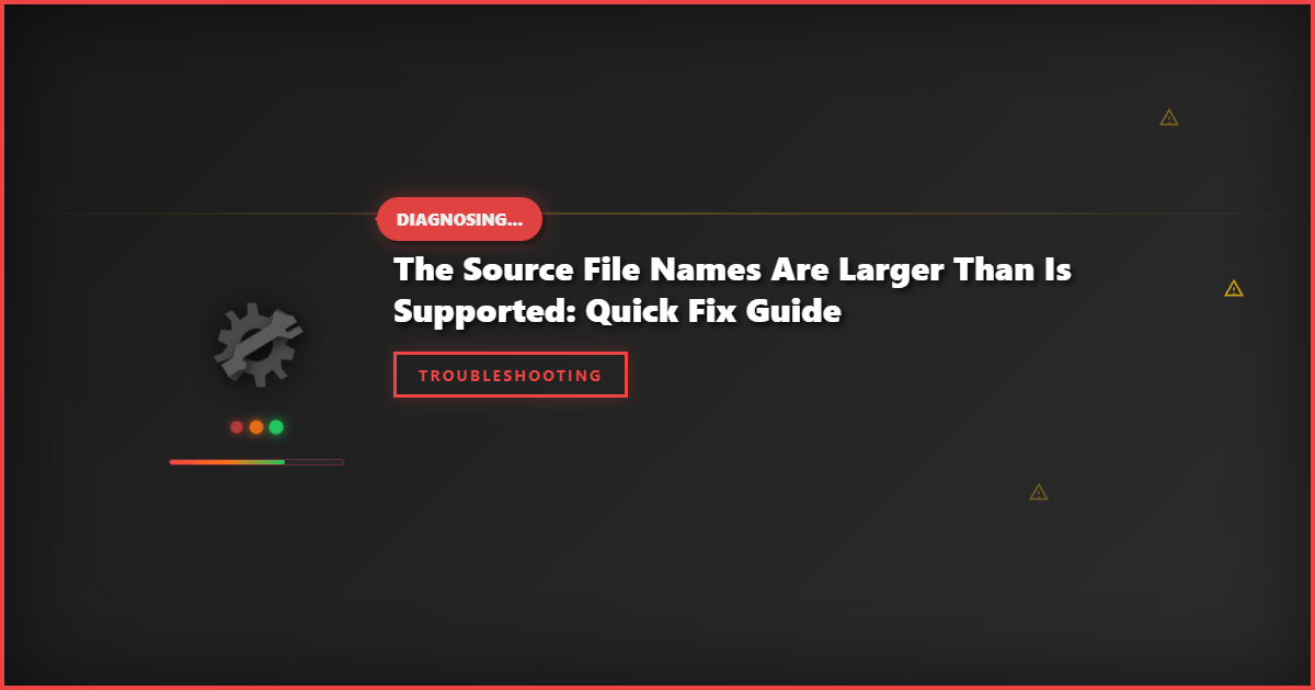 The Source File Names Are Larger Than Is Supported: Quick Fix Guide