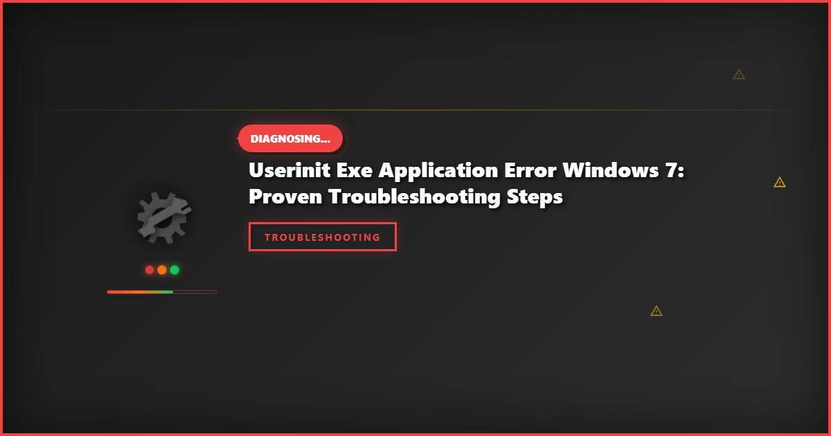 Userinit Exe Application Error Windows 7: Proven Troubleshooting Steps
