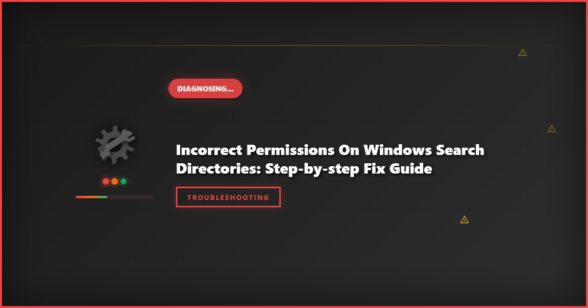 Incorrect Permissions on Windows Search Directories: Step-by-Step Fix Guide
