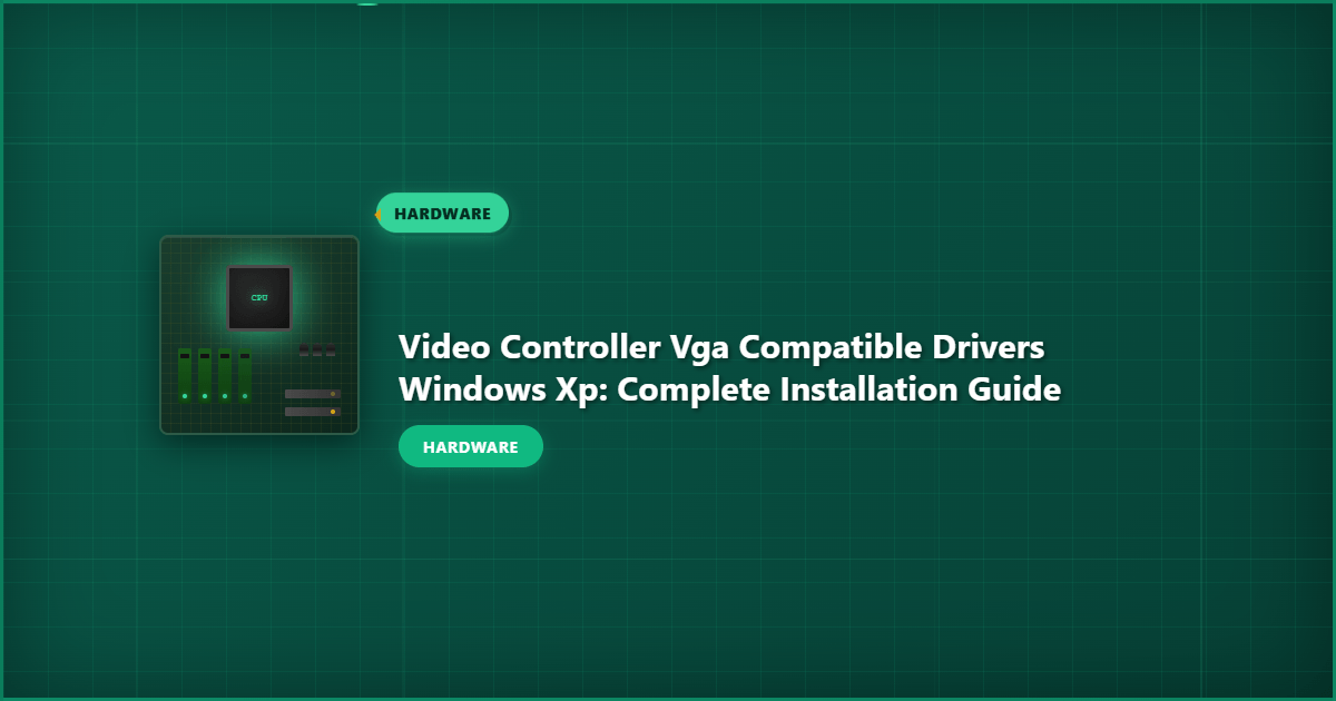 Video Controller VGA Compatible Drivers Windows XP: Complete Installation Guide