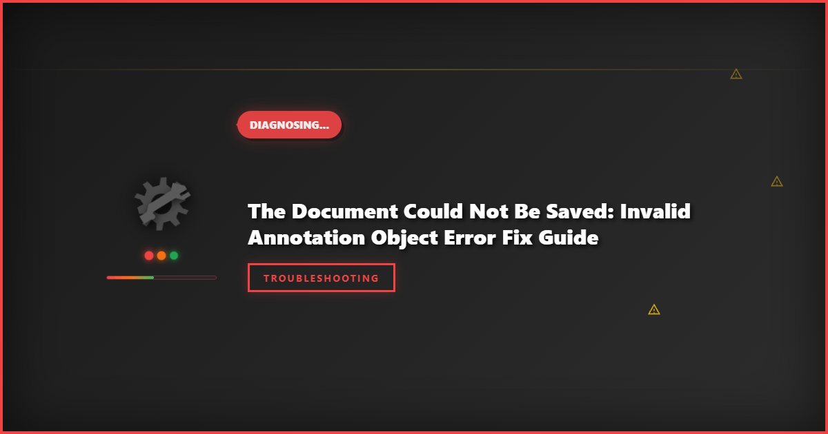 The Document Could Not Be Saved: Invalid Annotation Object Error Fix Guide