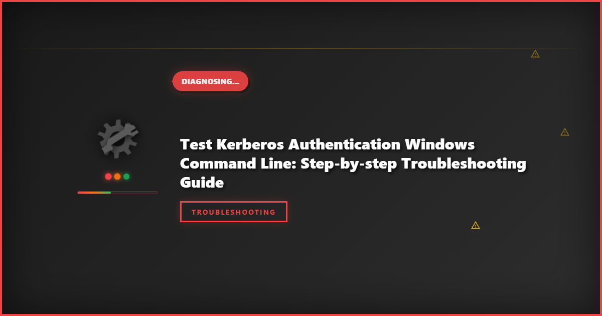 Test Kerberos Authentication Windows Command Line: Step-by-Step Troubleshooting Guide