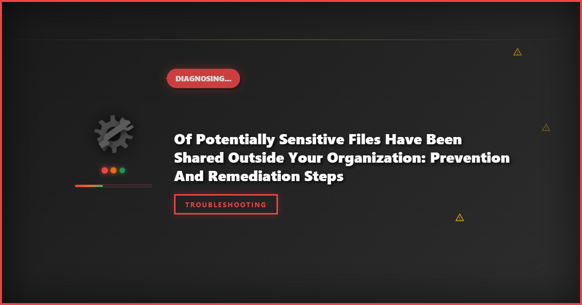 Of Potentially Sensitive Files Have Been Shared Outside Your Organization: Prevention and Remediation Steps