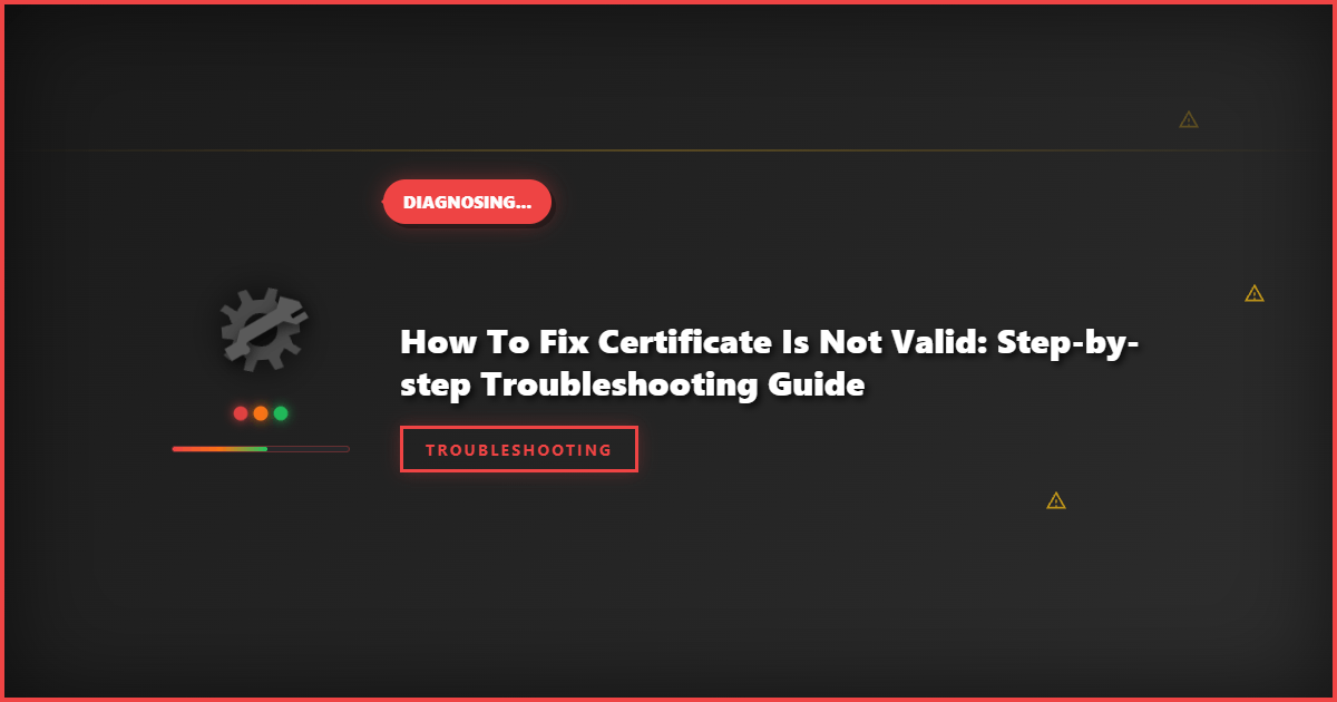 How to Fix Certificate is Not Valid: Step-by-Step Troubleshooting Guide