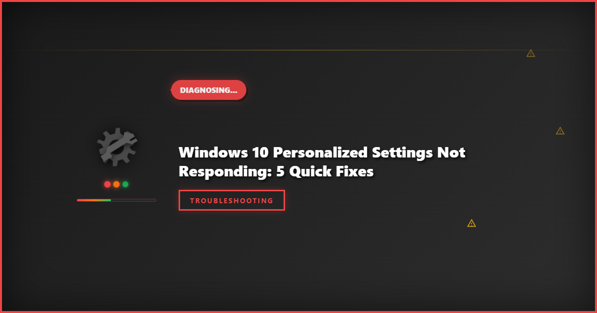 Windows 10 Personalized Settings Not Responding: 5 Quick Fixes