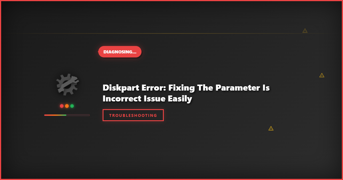 Diskpart Error: Fixing The Parameter Is Incorrect Issue Easily