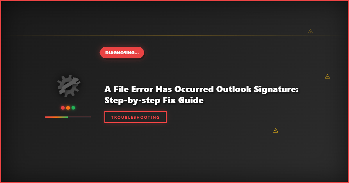 A File Error Has Occurred Outlook Signature: Step-by-Step Fix Guide