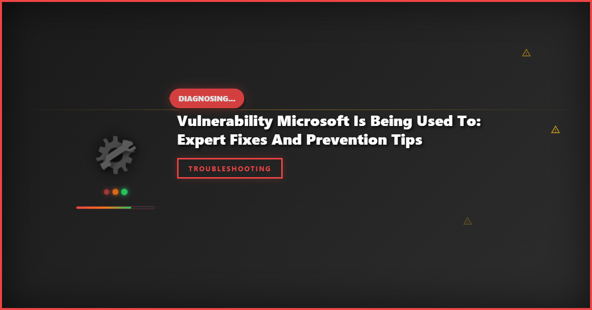 Vulnerability Microsoft Is Being Used To: Expert Fixes and Prevention Tips