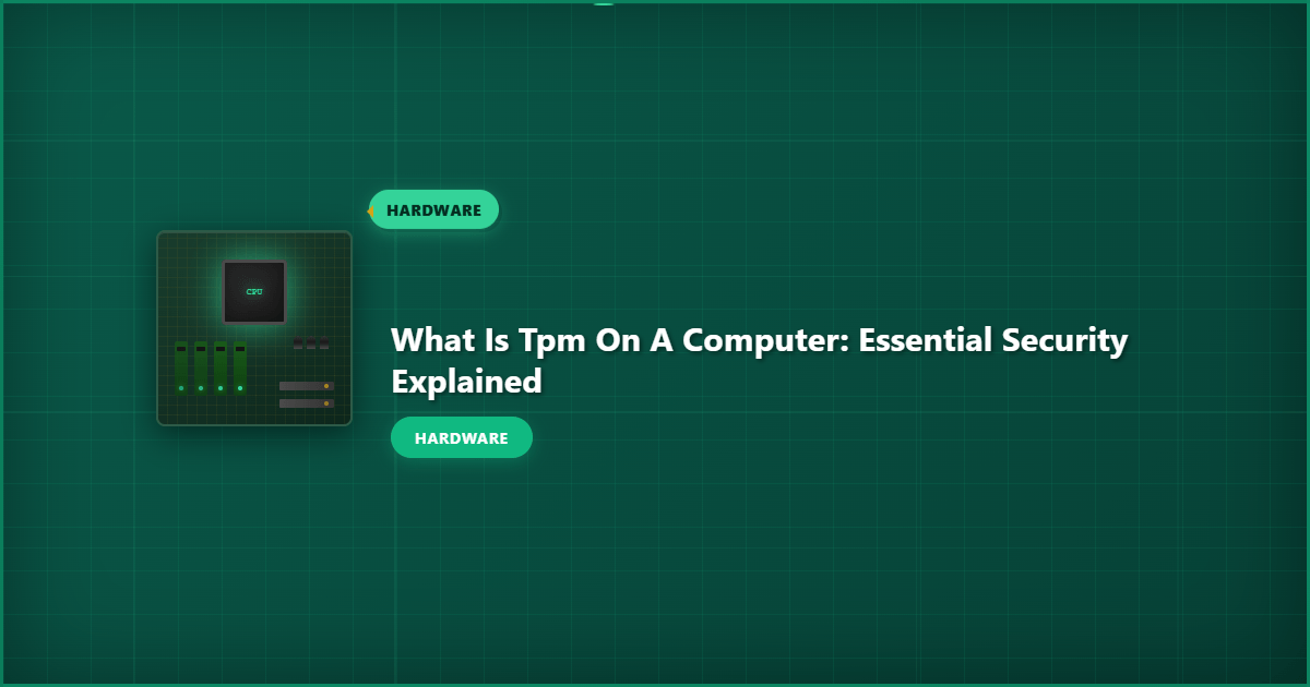 What Is TPM on a Computer: Essential Security Explained