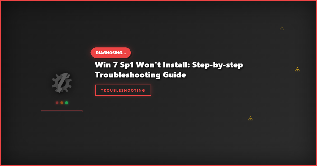 Win 7 SP1 Won’t Install: Step-by-Step Troubleshooting Guide