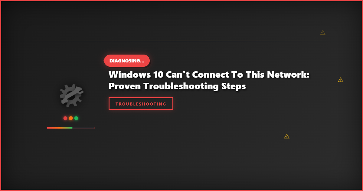 Windows 10 Can’t Connect to This Network: Proven Troubleshooting Steps