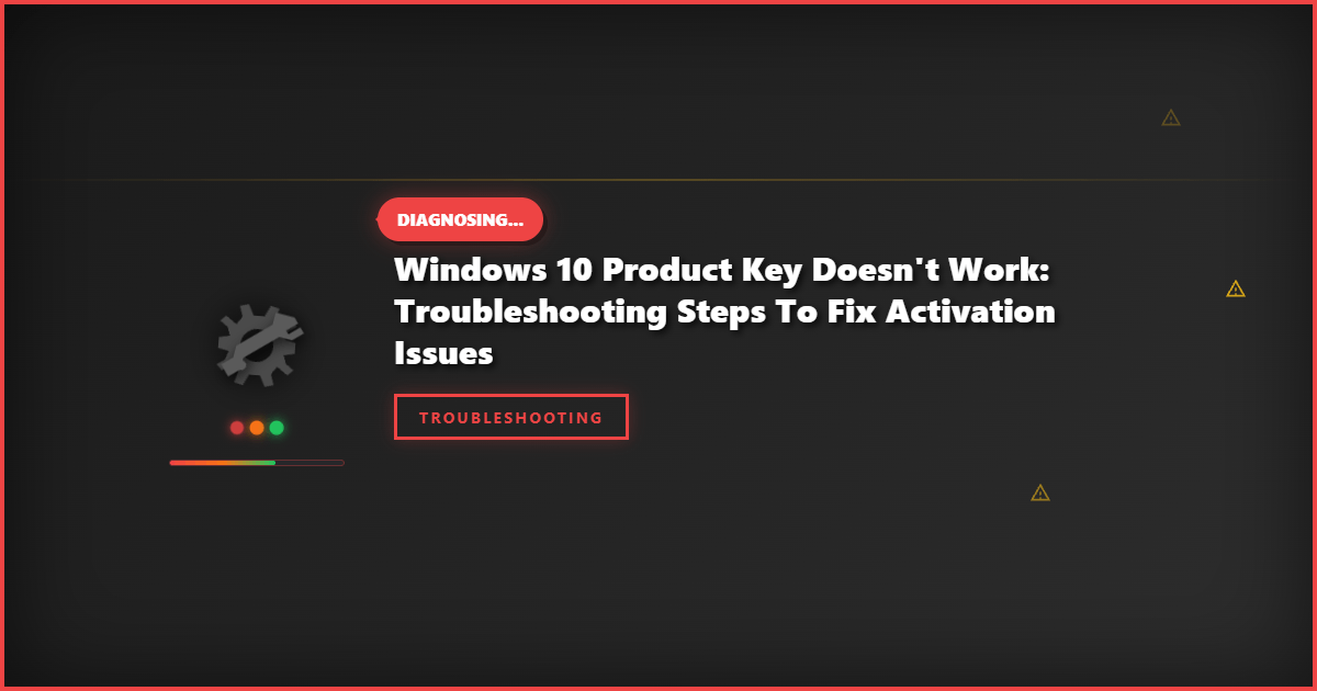 Windows 10 Product Key Doesn’t Work: Troubleshooting Steps to Fix Activation Issues