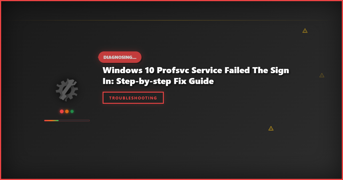 Windows 10 Profsvc Service Failed the Sign In: Step-by-Step Fix Guide
