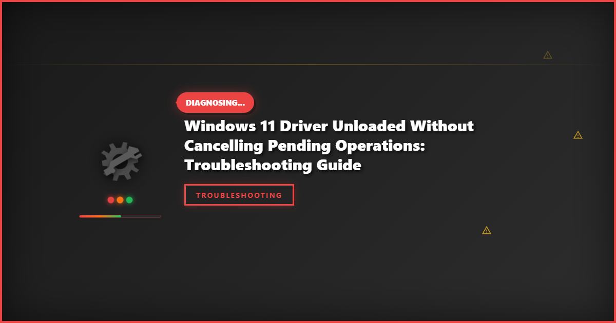 Windows 11 Driver Unloaded Without Cancelling Pending Operations: Troubleshooting Guide