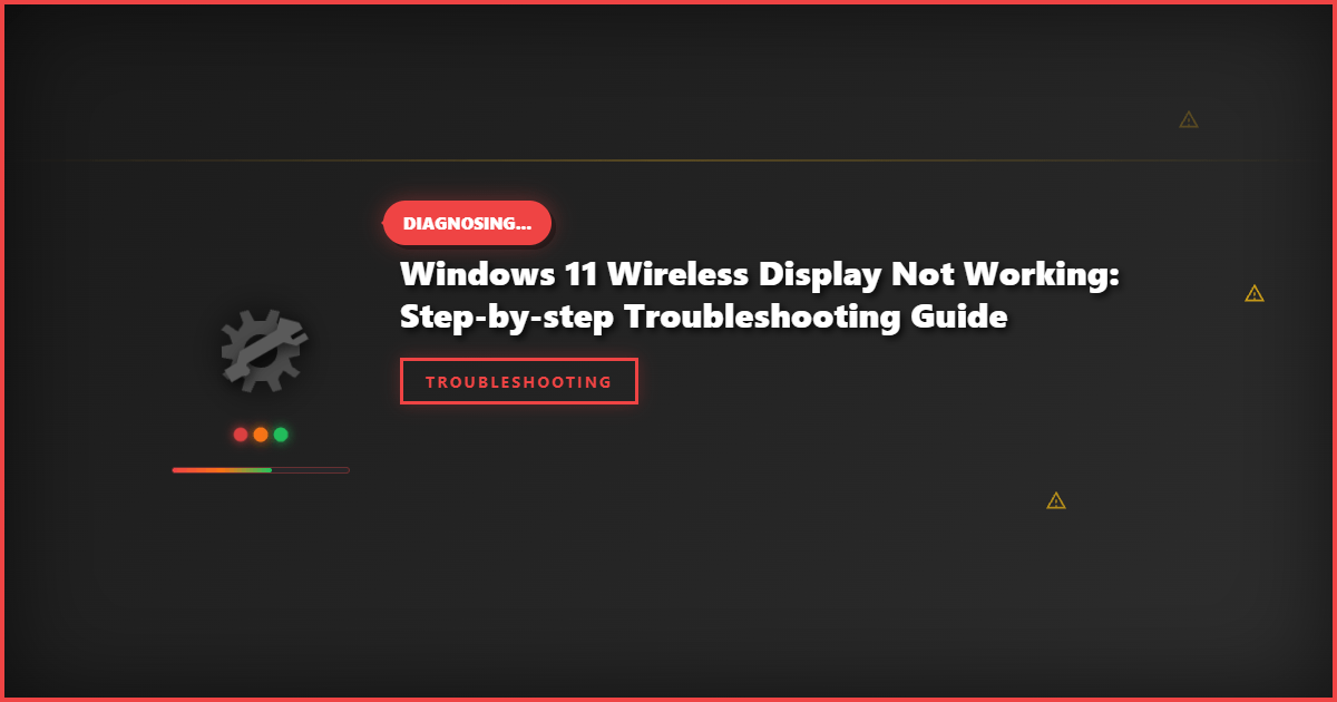 Windows 11 Wireless Display Not Working: Step-by-Step Troubleshooting Guide