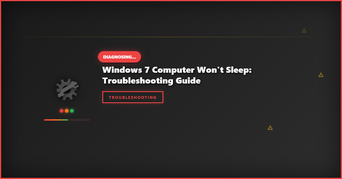 Windows 7 Computer Won’t Sleep: Troubleshooting Guide