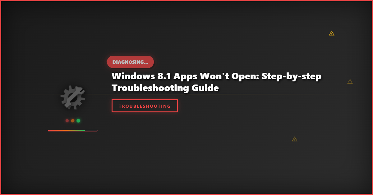 Windows 8.1 Apps Won’t Open: Step-by-Step Troubleshooting Guide