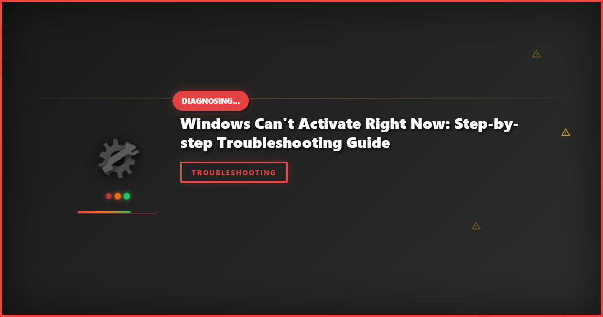 Windows Can’t Activate Right Now: Step-by-Step Troubleshooting Guide