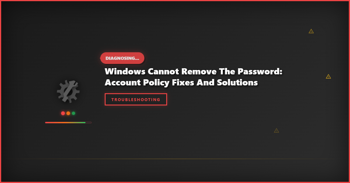 Windows Cannot Remove the Password: Account Policy Fixes and Solutions