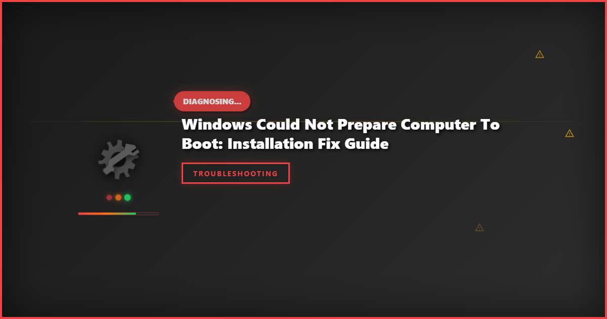 Windows Could Not Prepare Computer to Boot: Installation Fix Guide