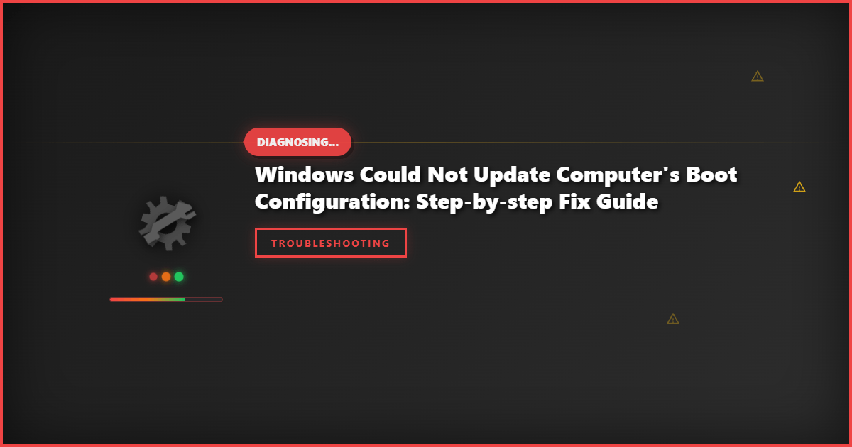 Windows Could Not Update Computer’s Boot Configuration: Step-by-Step Fix Guide