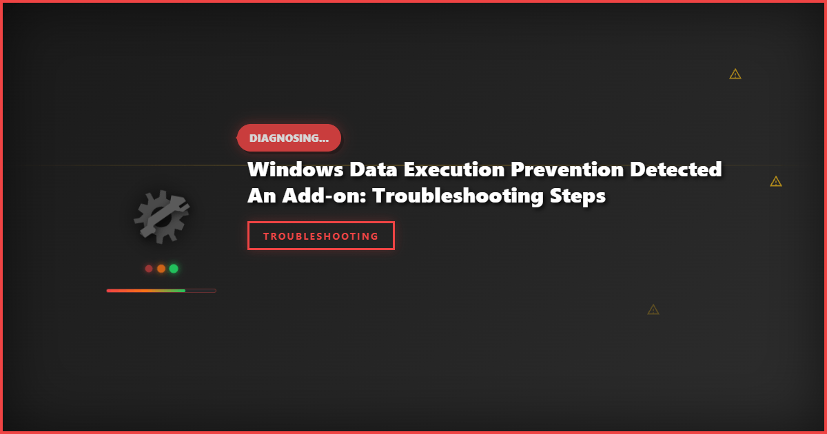 Windows Data Execution Prevention Detected an Add-on: Troubleshooting Steps