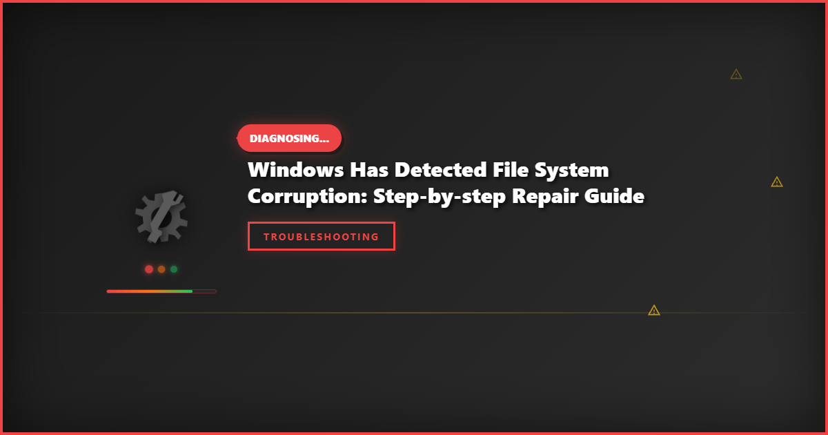 Windows Has Detected File System Corruption: Step-by-Step Repair Guide