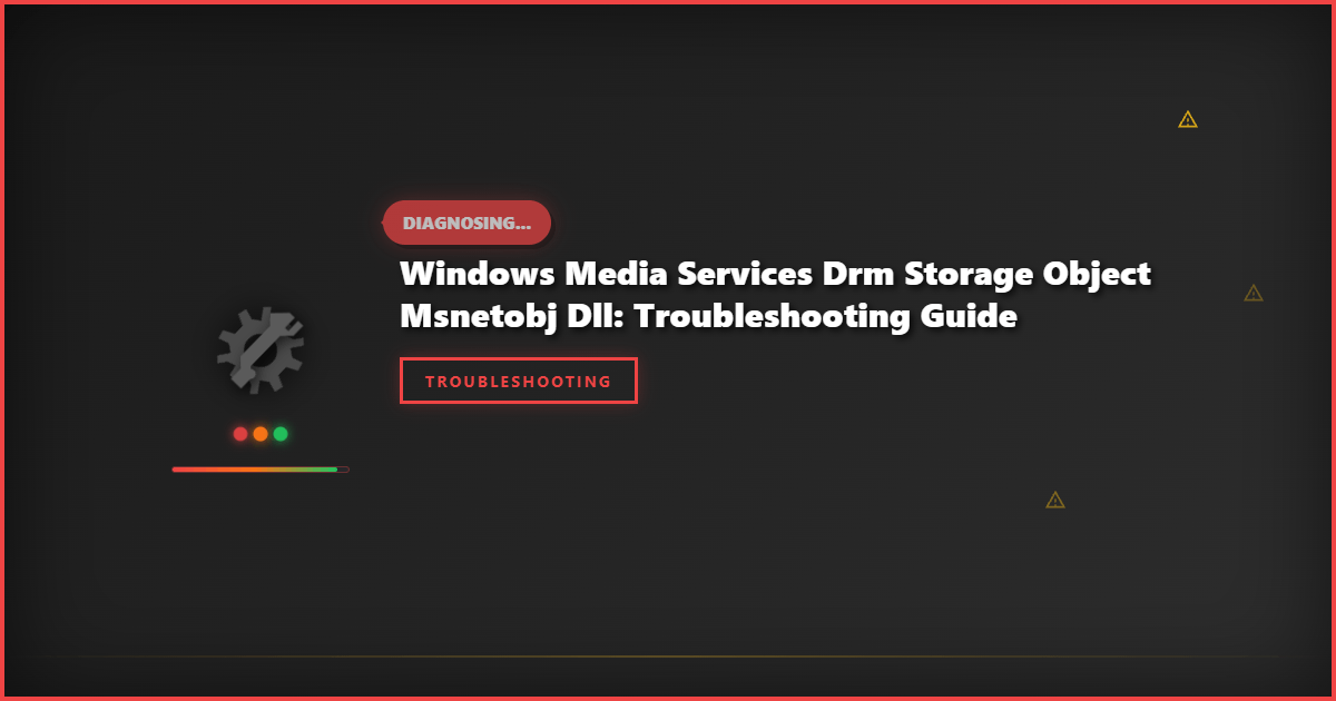 Windows Media Services DRM Storage Object MSNetObj DLL: Troubleshooting Guide
