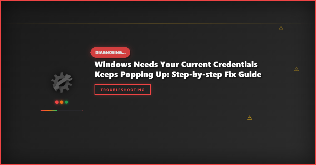 Windows Needs Your Current Credentials Keeps Popping Up: Step-by-Step Fix Guide