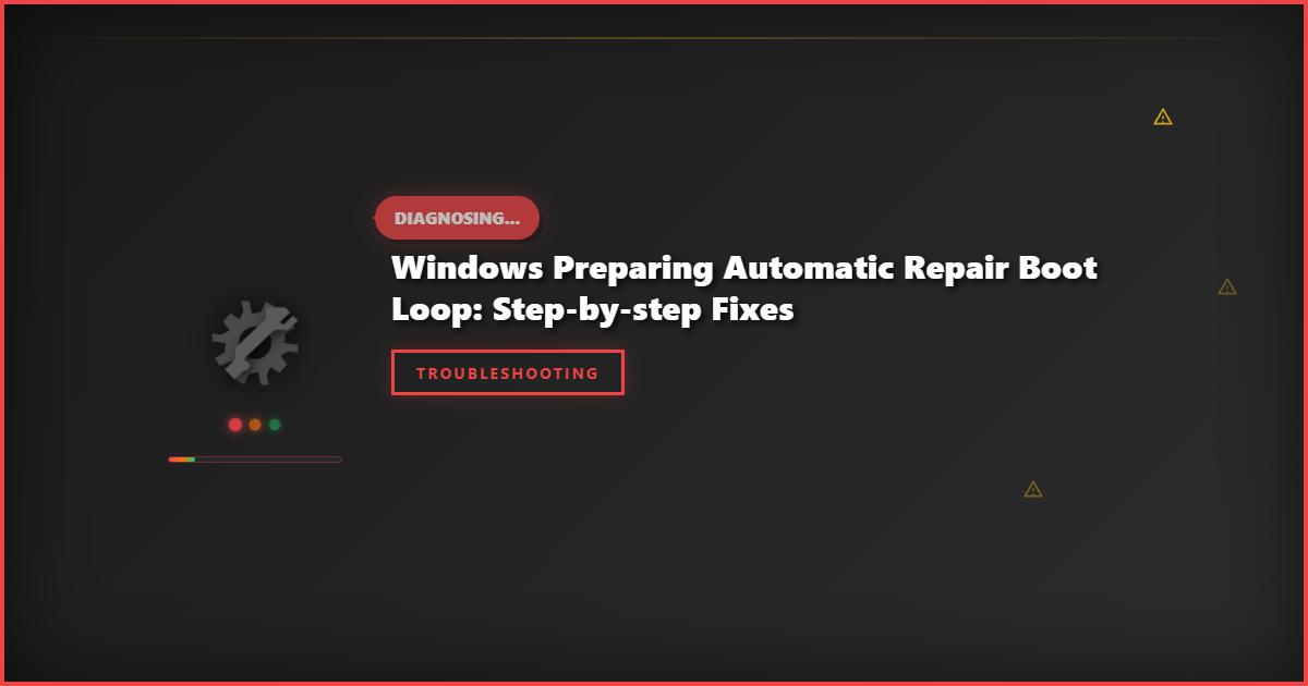 Windows Preparing Automatic Repair Boot Loop: Step-by-Step Fixes