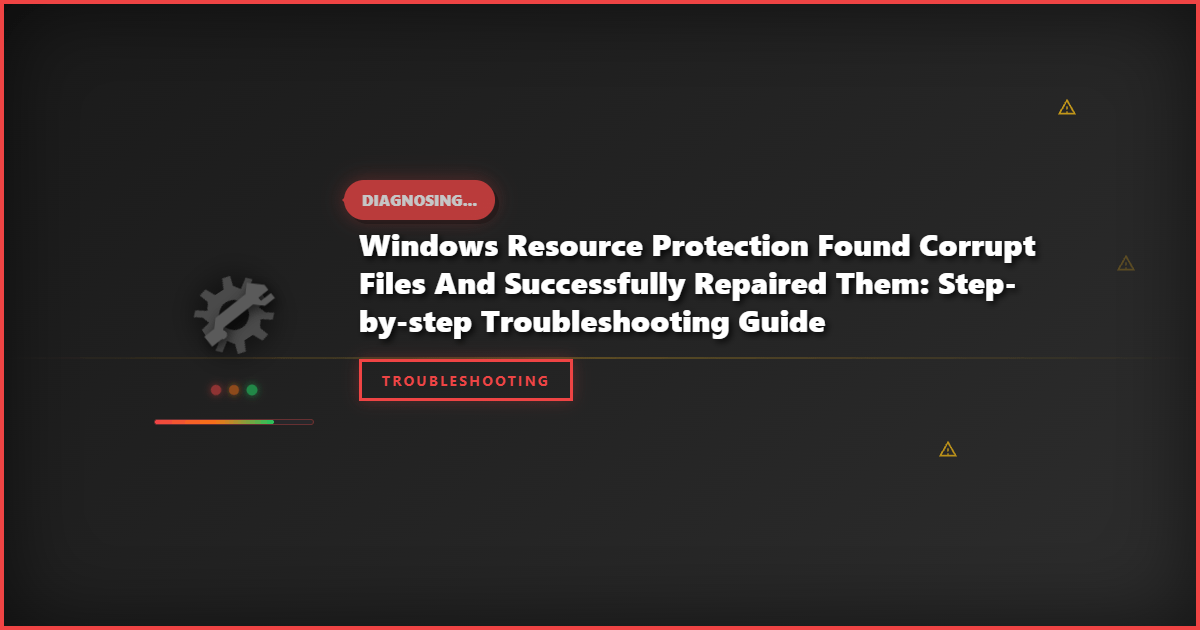 Windows Resource Protection Found Corrupt Files and Successfully Repaired Them: Step-by-Step Troubleshooting Guide