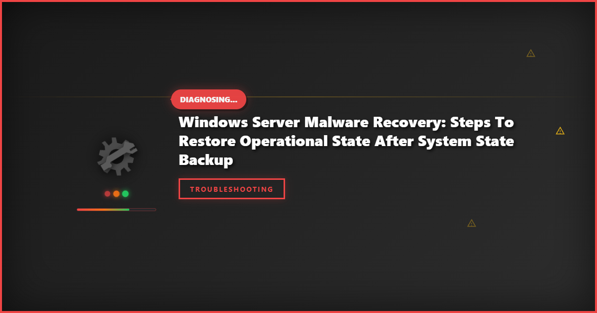 Windows Server Malware Recovery: Steps to Restore Operational State After System State Backup