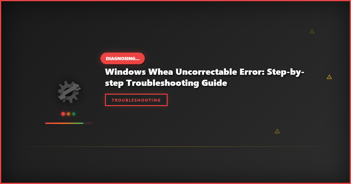 Windows WHEA Uncorrectable Error: Step-by-Step Troubleshooting Guide