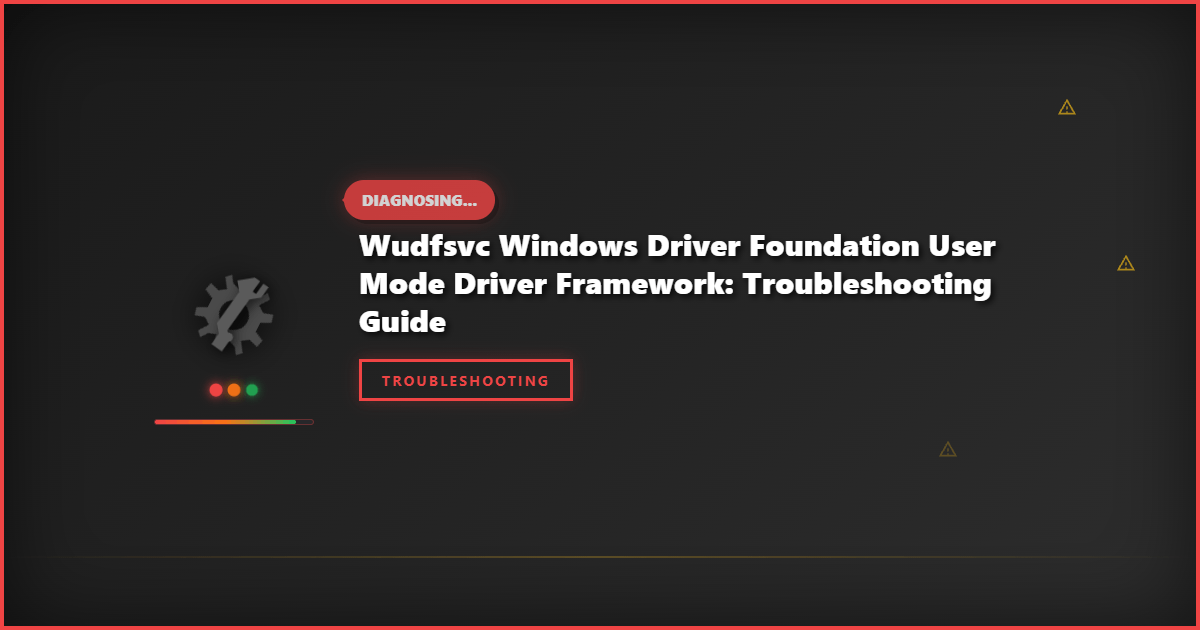Wudfsvc Windows Driver Foundation User Mode Driver Framework: Troubleshooting Guide